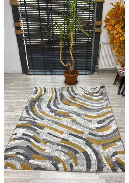 Modern Desenli Halı Fildişi Sarı 160*220