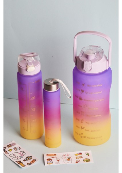 3'lü Tritan Spor Matara Seti, ve şık tasarım, çeşitli kapasite seçenekleri