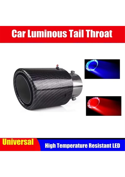 LED Susturucu Karbon Fiber Egzoz Susturucu Boru Ucu 63-65MM Giriş Aydınlık Kuyruk Boğazı Otomatik Modifiye Paslanmaz Kuyruk Boğazı (Yurt Dışından) modelleri