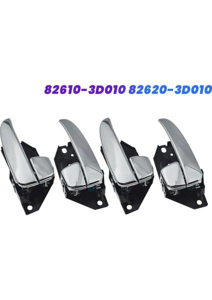 1set/4 Adet Iç Kapı Kolu Krom Hyundai Sonata 2001-2005 82610-3D010 82620-3D010 Iç Kapı Kolu Çekmecesi (Yurt Dışından)