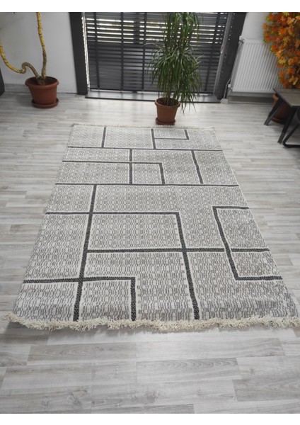 Modern Desenli Ekru Halı 160*230
