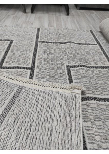 Modern Desenli Ekru Halı 160*230