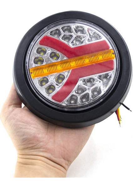 Adet 12V 24V LED Yuvarlak Araba Arka Stop Lambası Fren Durdurma Yan Işaretleyici Dönüş Uyarı Gösterge Lambası Kamyon Römork Atv Rv Otobüs (Yurt Dışından)