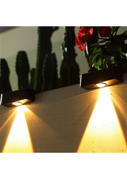 2 Adet Güneş Enerjili Duvar Lambası Güneş Işığı Bahçe Çit Lambası LED Su Geçirmez Güneş Enerjili Merdiven Lambası Yukarı ve Aşağı Avlu Sokak Duvar Lambası (Yurt Dışından)