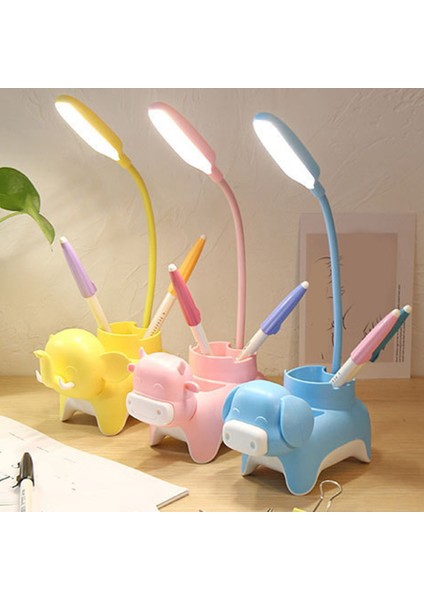 3 Modlu LED Şarj Edilebilir Masa Lambası Telefon Kalemlik Sevimli Lamba USB Şarj Yatak Odası Başucu Lambası Lampu Belajar Pembe (Yurt Dışından) fırsatları