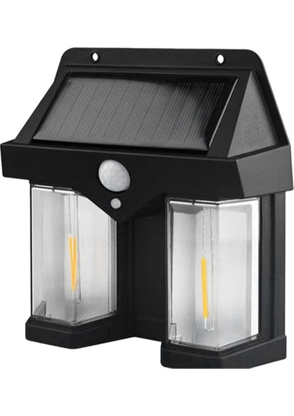 Açık Hava Güneş Duvar Lambası Açık Hava Çift Çekirdekli Güneş Indüksiyon Lambası, Kablosuz Hareket Sensörü, Su Geçirmez IP65 (Yurt Dışından)