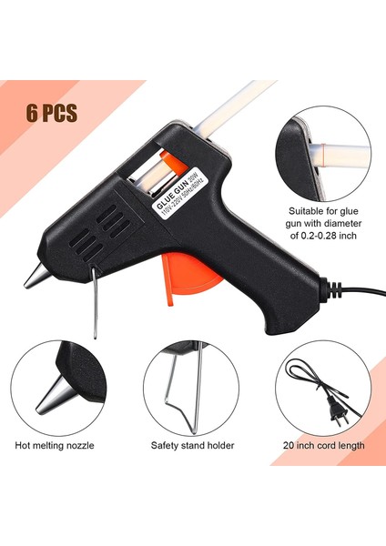 Sınıf Projesi Için 6 Adet Mini Sıcak Tutkal Tabancası, Okul Craft Için Küçük Tutkal Tabancası Dıy Craft Için Güvenli Tutkal Tabancası 20 W, Abd Plug (Yurt Dışından) fiyatları