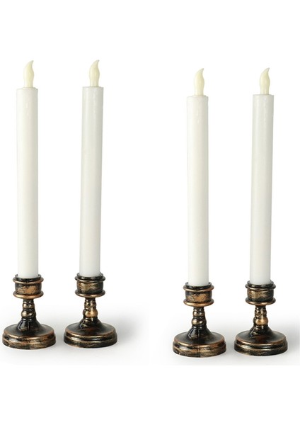 4 Adet Set LED Alevsiz Mum Işıkları Pil Kumandalı Parti Düğün Doğum Günü Romantik Mum Işıkları A (Yurt Dışından)