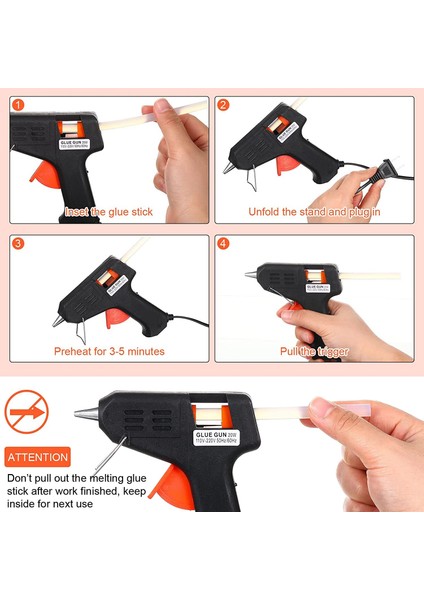 Sınıf Projesi Için 6 Adet Mini Sıcak Tutkal Tabancası, Okul Craft Için Küçük Tutkal Tabancası Dıy Craft Için Güvenli Tutkal Tabancası 20 W, Abd Plug (Yurt Dışından) indirimleri