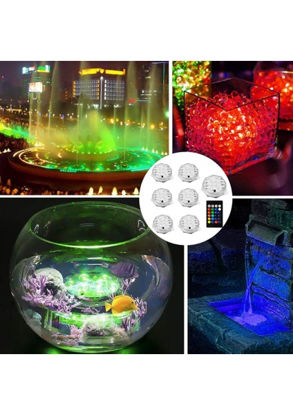 10LED Rgb Dalgıç Işık Sualtı LED Gece Lambası Yüzme Havuzu Işığı Açık Hava Vazo Balık Tankı Gölet Partisi-A (Yurt Dışından)