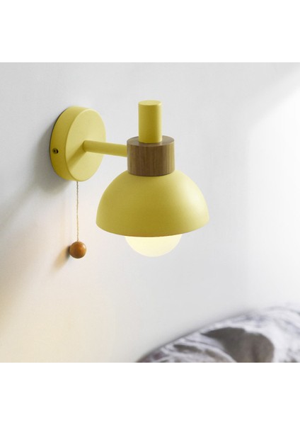 LED Duvar Lambası Anahtarı ile Ahşap Aplik Işıkları Kapalı Aydınlatma Ev Dekor Başucu Yatak Odası Oturma Odası Ampul D (Yurt Dışından) fiyatları