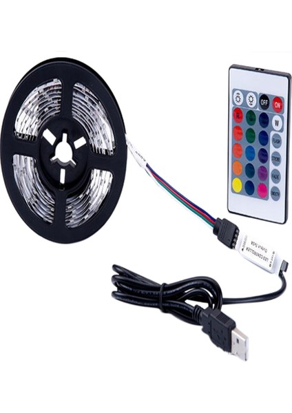 LED Işık Su Geçirmez Değildir 2835 Rgb 24 Düğme Uzaktan Kumanda 5V Yatak Odası Dekorasyon Işığı ile Esnek Işık, 3 Metre (Yurt Dışından)