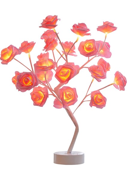 USB Pil Kumandalı LED Masa Lambası Gül Çiçek Bonsai Ağacı Gece Işıkları Çelenk Dekorasyon Sevgililer Günü Işıkları D (Yurt Dışından)