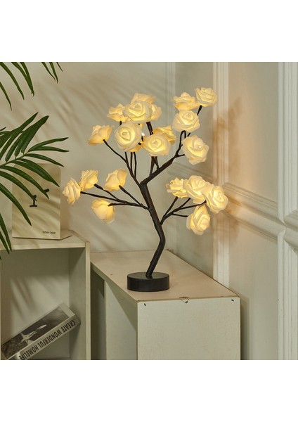 USB Pil Kumandalı LED Masa Lambası Gül Çiçek Bonsai Ağacı Gece Işıkları Çelenk Dekorasyon Sevgililer Günü Işıkları D (Yurt Dışından) modelleri