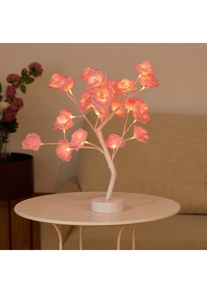 USB Pil Kumandalı LED Masa Lambası Gül Çiçek Bonsai Ağacı Gece Işıkları Çelenk Dekorasyon Sevgililer Günü Işıkları D (Yurt Dışından) fırsatları