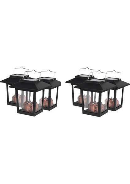 Yard Bahçe LED Retro Titrek Asılı Fener Mum Parlak Yolu Dekorasyon Açık Saray Işık Güneş Lambası (Yurt Dışından)