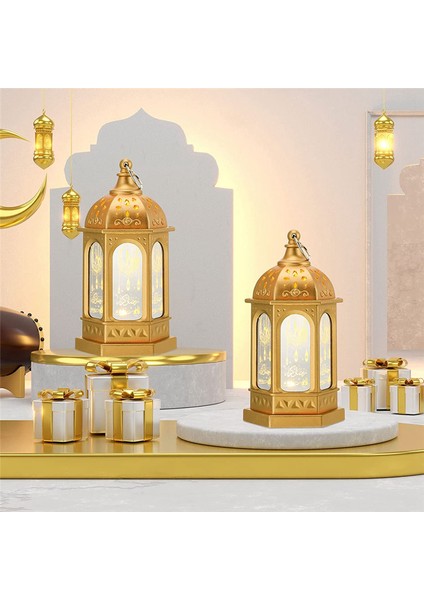 12 Adet Mini Ramazan Mum Müek Fener LED Eid Muak Fener Ay Yıldız Işıkları Fas Tarzı Asılı Fener B (Yurt Dışından) indirimleri