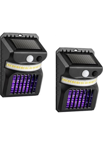 2 Paket Sivrisinek Önleyici Güneş Enerjili Açık Hava Işıkları, Güneş Enerjili Güvenlik Işıkları Güneş Enerjili Hareket Sensörü IP65 Su Geçirmez Işıklar (Yurt Dışından)