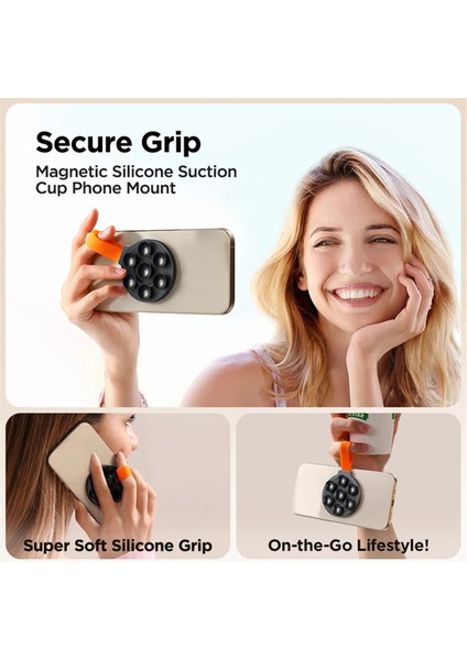 Joyroom Manyetik Vakumlu Telefon Tutucu Silikon Vakumlu Telefon Kılıfı Tutacağı Stand Tutucu Eller Serbest Ayna Duş Telefon Tutucu, C (Yurt Dışından) indirimleri