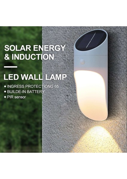 Güneş Enerjili Dış Duvar Işığı ve Hareket Sensörü Açık Bahçe Işığı IP65 Su Geçirmez Üç Mod (Gri Kabuk Beyaz Işık) (Yurt Dışından) modelleri