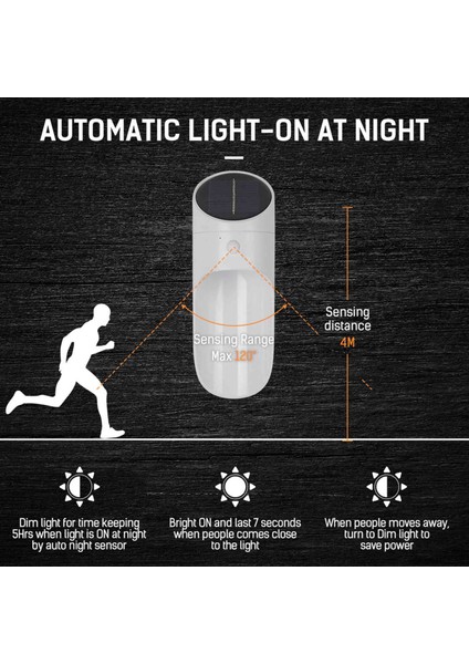 Güneş Enerjili Dış Duvar Işığı ve Hareket Sensörü Açık Bahçe Işığı IP65 Su Geçirmez Üç Mod (Gri Kabuk Beyaz Işık) (Yurt Dışından) indirimleri