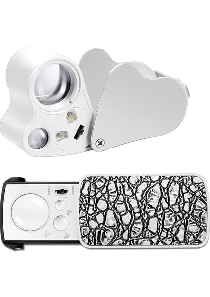 2 Adet Kuyumcular Büyüteç 30X 60X 90X Kuyumcular Göz Büyüteç Büyüteç Takı Büyüteç Döngü Parlak LED Işık (Yurt Dışından)