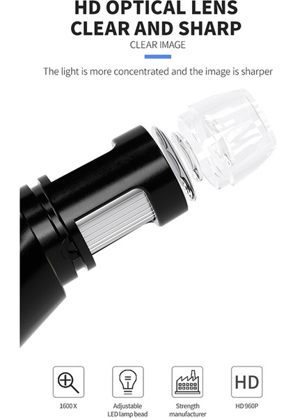 4.3 Inç Dijital Mikroskop 1000X Madeni Para Mikroskobu 960P Video Mikroskobu Yetişkinler Için 8 Led'li Kaynak (Yurt Dışından)