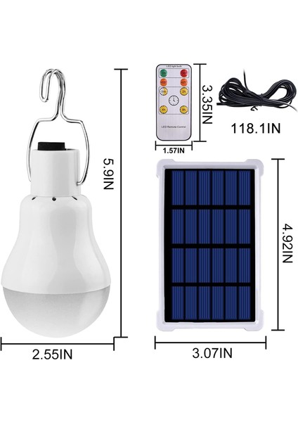 Güneş Enerjili Ampuller Şarj Edilebilir Iç/dış Mekan LED Güneş Enerjili Işıklar Uzaktan Kumandalı Acil Elektrik Kesintisi Kampı Için (Yurt Dışından) indirimleri