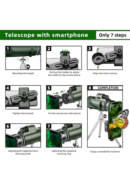 Akıllı Telefon Tutucu Adaptörü ile 80X100 Hd Monoküler Teleskop Kuş Gözlemciliği Kamp Yürüyüş Için Hafif Monokülerler (Yurt Dışından) fırsatları