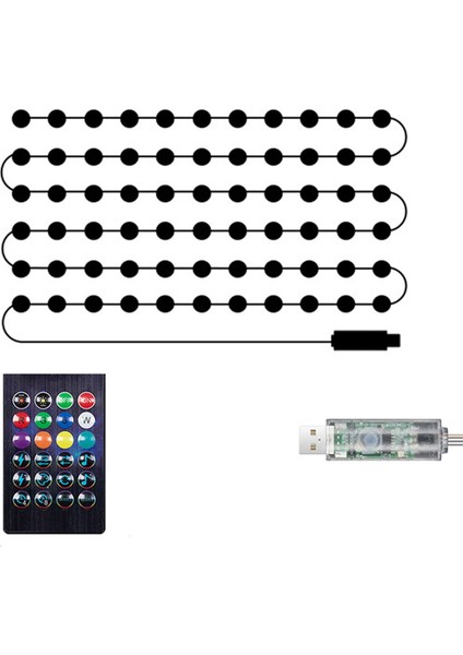 Akıllı LED Rgb Dize Işık Dış Mekan Dekorasyon Dıy Ev Dekor Dize Işıklar Lamba Su Geçirmez Gece Lambası Kamp Işık-B (Yurt Dışından)