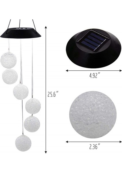 Güneş Topu Işık LED Renk Değiştiren Bahçe Avlu Asılı Dekorasyon Işığı Açık Hava Güçlendirilmiş Rüzgar Çanı Su Geçirmez Lambalar (Yurt Dışından) fiyatları