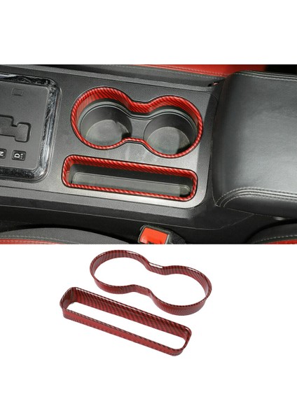 Kırmızı Karbon Araba Su Bardağı Tutucu Paneli Kapak Döşemesi Dodge Challenger 2009-2014 (Yurt Dışından)