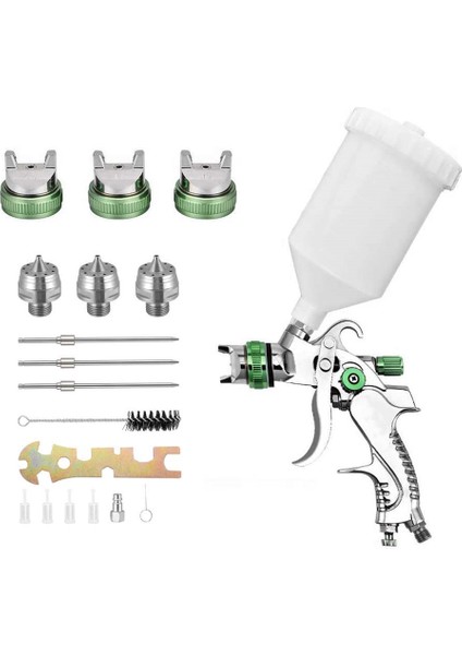 Yüksek Sis Püskürtücü Hvlp Sprey Püskürtücü 1.4/1.7/2.0mm 3 Sıvı Ipuçları Airbrush Dıy Sprey Boya Kiti Taşınabilir Boya Spreyi (Yurt Dışından)