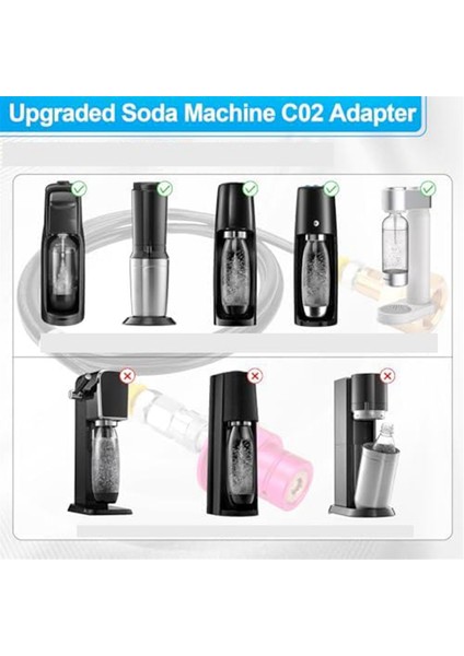 Co2 Depolama Tankları Için Hızlı Bağlantı Hortumlu Soda Stream Makinesi Adaptörü, Soda Terra/art/gaia/duo ile Uyumlu (Yurt Dışından)