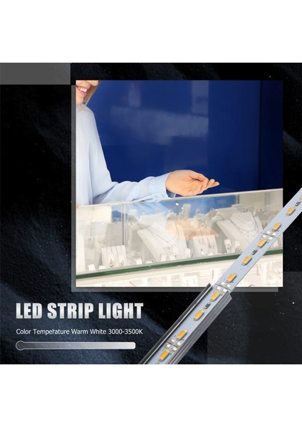 50CM 12V 36 LED 5050 Smd Sert Şerit Işığı Alüminyum Sert Sıcak Beyaz (Yurt Dışından)