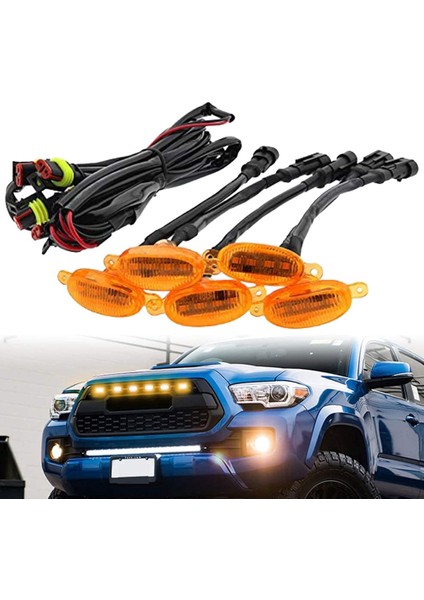 5 Adet Araba Ön Tampon LED Izgara Lambası Ön Izgara Drl Gündüz Farı Suv Ford F-150 Raptor 2014-2020 Için (Yurt Dışından) fırsatları