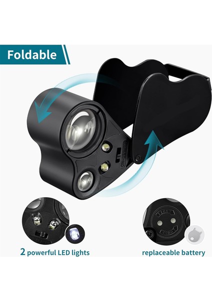 3 Paket Mücevher Büyüteci, 30X 60X 90X Aydınlatmalı Mücevher Gözü Büyüteci, Uv Siyah Işık ve Değerli Taşlar Için Parlak LED Işık (Yurt Dışından) fiyatları