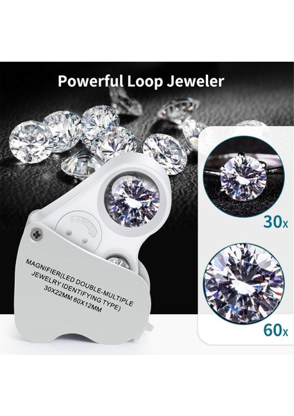 3 Paket Mücevher Büyüteci, 30X 60X 90X Aydınlatmalı Mücevher Gözü Büyüteci, Uv Siyah Işık ve Değerli Taşlar Için Parlak LED Işık (Yurt Dışından) fırsatları