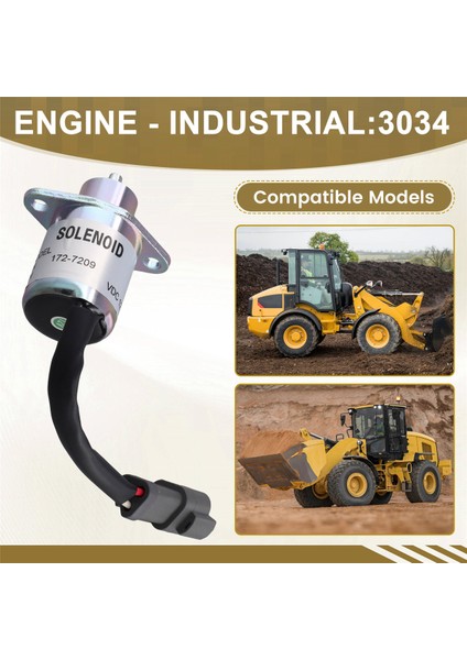 172-7209 Caterpillar 3024C 3034 Motor Kapatma Yağı Kesme Solenoid Vanası Için 12V Kapatma Solenoid Vanası 1727209 (Yurt Dışından) fırsatları