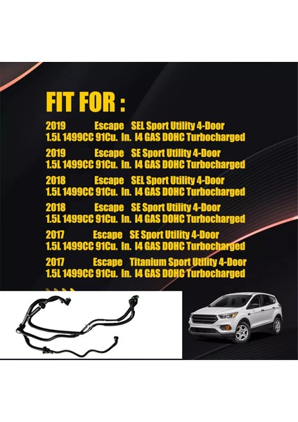 Araba Turbo Yakıt Buhar Ayırıcı Boru Hortum Vanası GV61-9D289-BE Ford Escape 1.5l 2017-2019 GV6Z-9D289-E GV619D289BE (Yurt Dışından) fırsatları