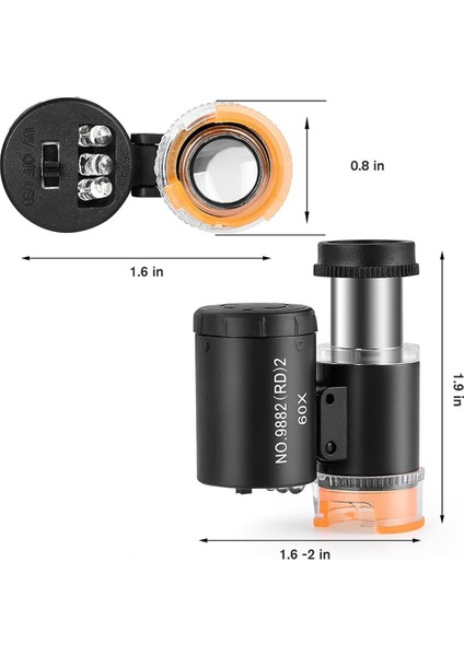 30X Büyüteç ve 60X Mini Mikroskop, Masaüstü Taşınabilir Metal Büyüteç Katlanır Ölçekli Dikiş Büyüteç Camı (Yurt Dışından) fırsatları