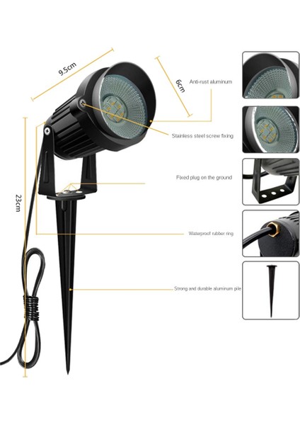 Yeni Stil Rgb Cob Bahçe Çim Lambası 12 V Dış Mekan LED Spike Işık Yolu Manzara Su Geçirmez Spot Ampuller Ab Tak (Yurt Dışından) modelleri