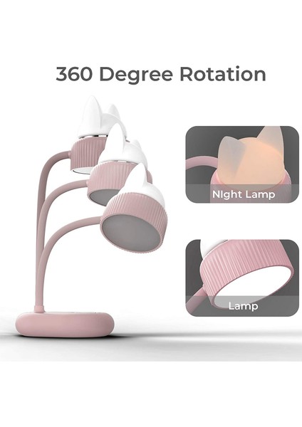Şarj Edilebilir Masa Lambası, Kablosuz Masa Lambası, Kullanışlı LED Okuma Kablosuz Lambası, 3 Işık Parlaklık Seviyesi, Pembe (Yurt Dışından) fiyatları