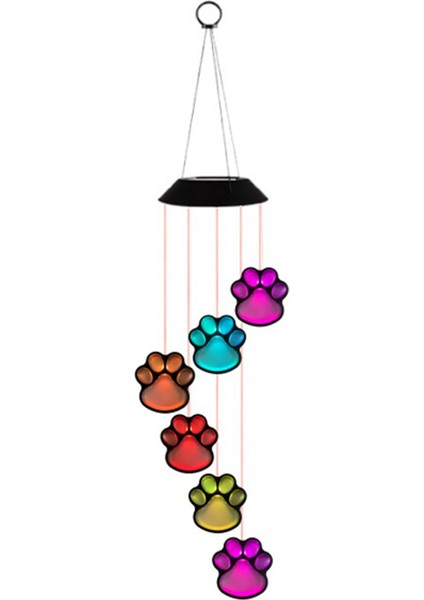 Güneş LED Rüzgar Ahenge Lambası Paws Baskı Güneş Rüzgar Ahenge Kediler Köpek Pet Pawprint Güneş IP65 Su Geçirmez Asılı (Yurt Dışından) fiyatları