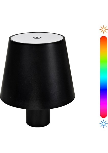 LED Kablosuz Şişe Işık Dokunmatik Masa Lambası Rgb ve 3 Renkli Şişe Lamba Iç/dış Mekan Restoranlar ve Lar Için Siyah (Yurt Dışından)