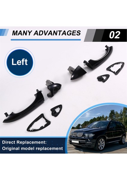 Bmw X5 E53 2000-2006 Için Ön Sol + Sağ Dış Kapı Kolu Dış Kapı Kolu 51218243617 51218243618 Lhd (Yurt Dışından) indirimleri