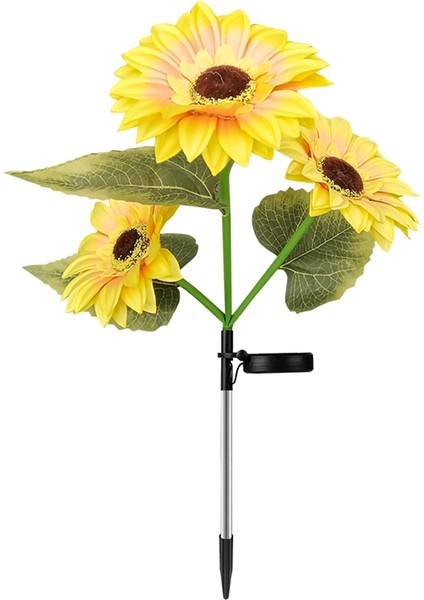 Bahçe Güneş 3 Kafa Ayçiçeği Işık Açık Çim Lambası Güneş LED Peyzaj Ayçiçeği Peri Işıkları Dış Güneş (Yurt Dışından)