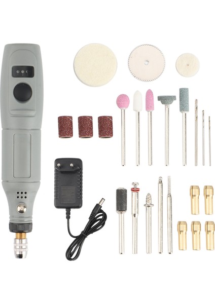 Ab Tak, 220 V Mini Elektrikli Matkap Elektrikli El Aletleri Çok Fonksiyonlu Öğütücü Taşlama Aksesuarları Seti Hız Gravür Kalemi -Gray1 (Yurt Dışından)