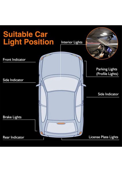 Adet Hata T10 Ampul Canbus 3030 Smd LED Araba Park Lambası Beyaz 6000K (Yurt Dışından) fiyatları