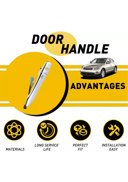 Krom Dış Kapı Kolu Düğmesi Ön Sürücü Sol Tarafı Infiniti QX50 QX60 70 QX80 M37 80646-1BA0A 806401BA0A (Yurt Dışından) fiyatları